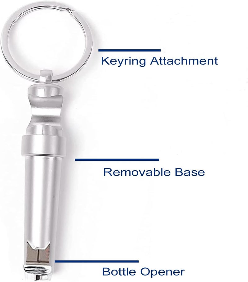 BJinegely Mini Keychain Corkscrew, Elegant 3 In 1 Portable Bottle Opener Wine Bottle Corkscrew Key Ring, Update Wine Beer Opener for Backpack Camping Kit Waiters (Silver) - Image 5